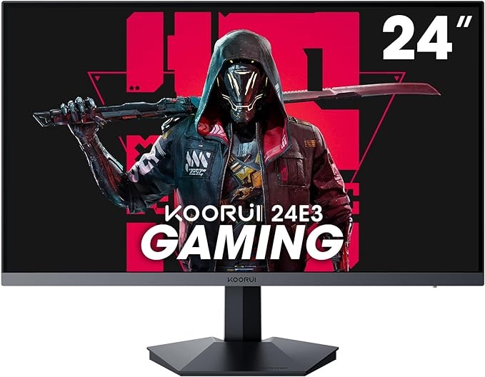 KOORUI Gaming Monitor, 24" IPS Monitor, 165Hz FHD Computer Monitor, 1ms PC Monitor, 99% sRGB Color Gamut, Adaptive Sync, Ultra Slim Frame, VESA Mountable (1920x1080P, HDMI, DisplayPort) 24E3