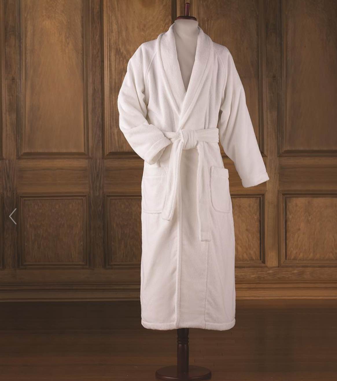 Large - The Hammacher Schlemmer Genuine Turkish Cotton Luxury Bathrobe (White)