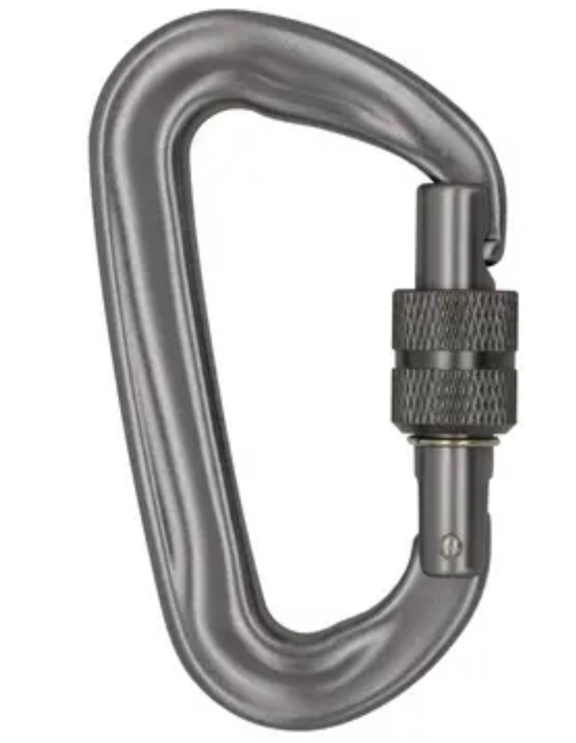 Fall protection 4 pack aluminum carabiner hook Oval Screw Gate Steel Carabiner