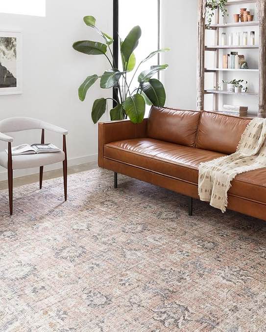 Loloi II Skye Collection SKY-01 Blush/Grey 9'-0" x 12'-0", .13" Thick,Area Rug,Soft,Durable,Vintage Inspired,Distressed,Low Pile,Non-Shedding,Easy Clean,Printed,Living Room Rug