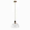aiwen 60-Watt 1-Light Bronze Farmhouse Island Pendant Light Adjustable Hanging Light with Clear Glass Shade