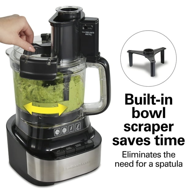 Hamilton Beach Stack & Snap Food Processor with Bowl Scraper  10 Cup Capacity  Black  New  70822F