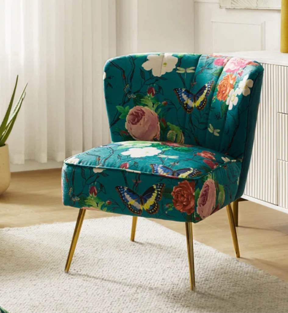 (Without legs) Felicia Polyester/Velvet Barrel Chair