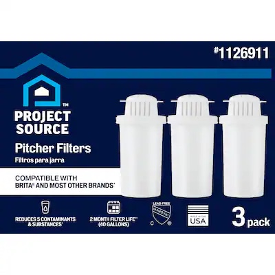 Project Source Off-white Plastic Water filter pitcher Item #1126911 |
