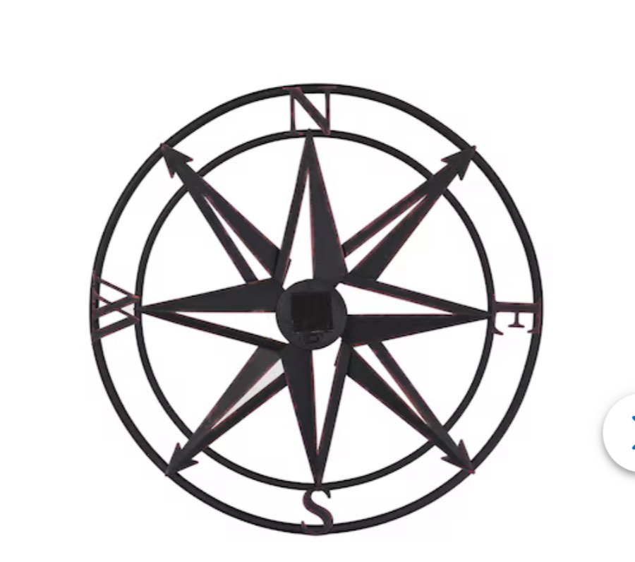 Style Selections Compass Compass Bronze 18-Inches H x 18-Inches W Novelty Metal Hand-Painted 3D art Item #4115500 | Model #A06-846