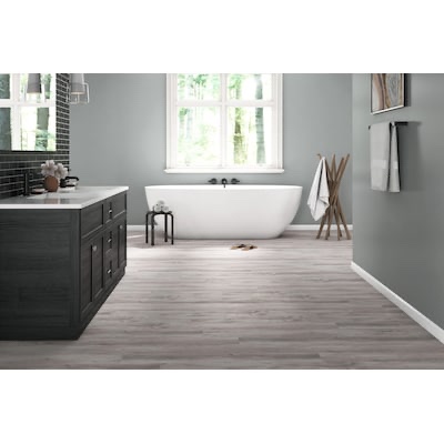 Style Selections Charleston Oak Gray Wood look 12-mil x 7-in W x 48-in L Water Resistant 