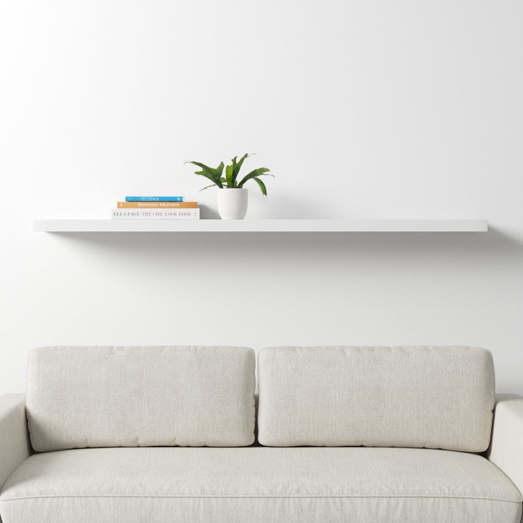 1.97" H x 74.81" W x 10.24" D White Sherice Floating Shelf