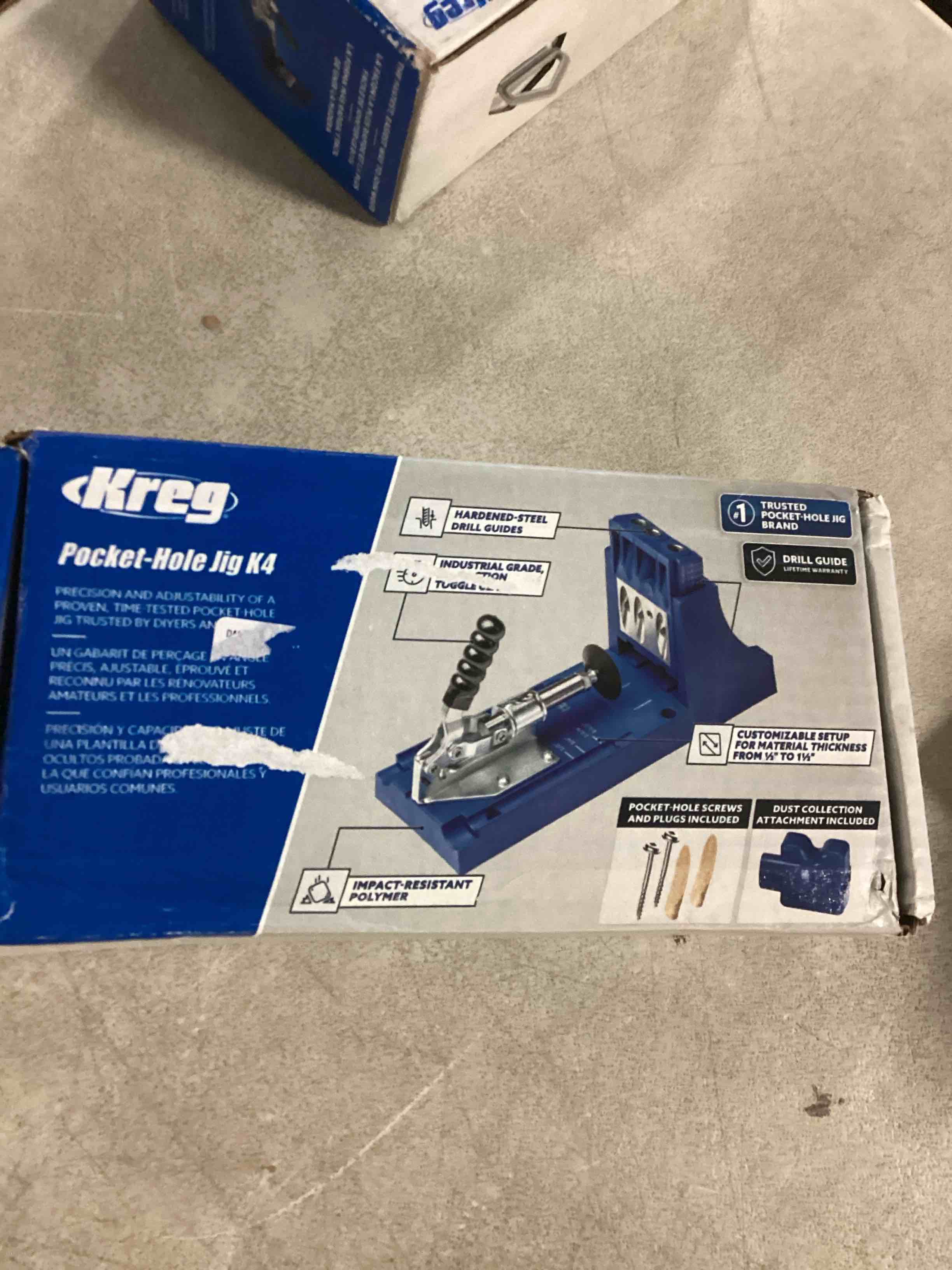 Kreg K4 Pocket Hole Jig - Adjustable, Versatile Jig for Strong Joints - Create Rock-Solid Joints - Adjustable Drill Guides - For Materials 1/2"-1 1/2" Thick - Holiday Home Improvement Gifts for Him