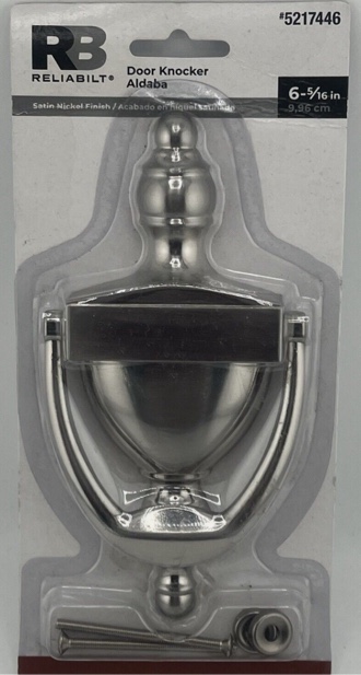 Door Knocker Aldaba in Satin Nickel Finish Color- RELIABILT 6-5/16 in (9,96 cm)