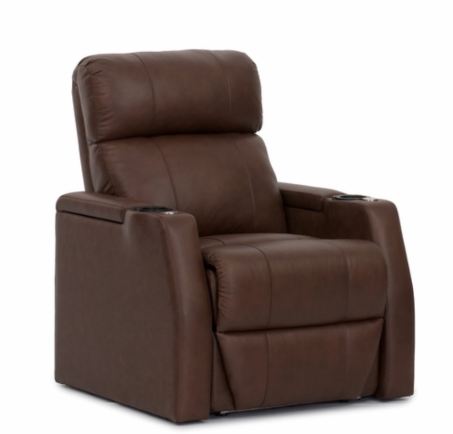(SIMILAR ITEM) (INCOMPLETE) HT DESIGN WARWICK THEATER SEATING BROWN TOP GRAIN LEATHER