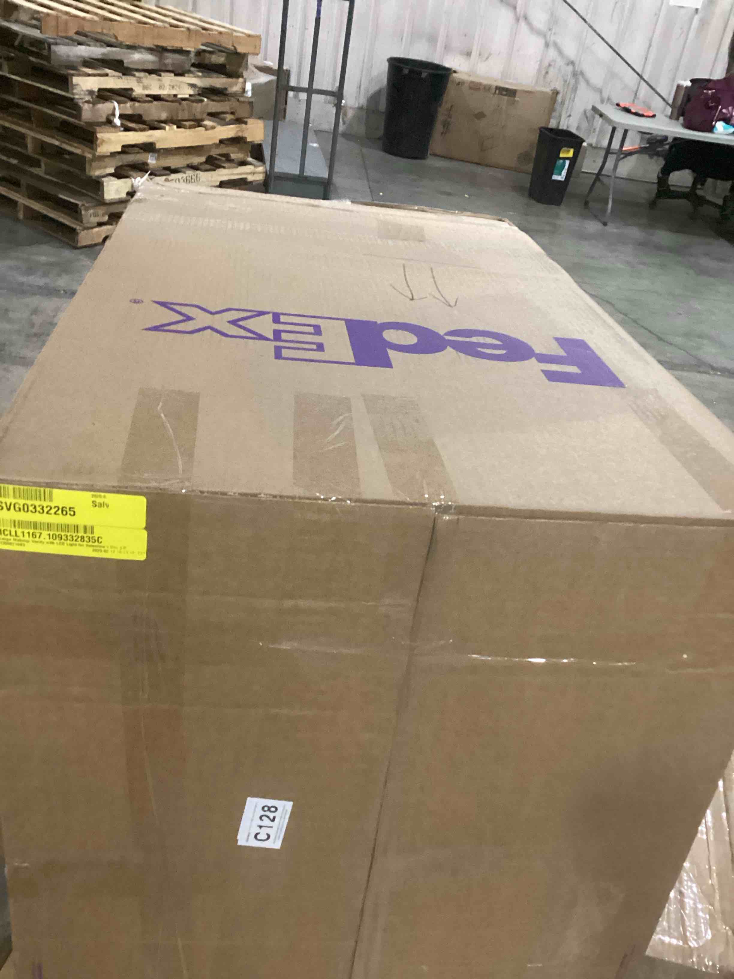 Condition photo showing As Is for (INCOMPLETE) Large Makeup Vanity with LED Light for Valentine's Day gift Color: Black