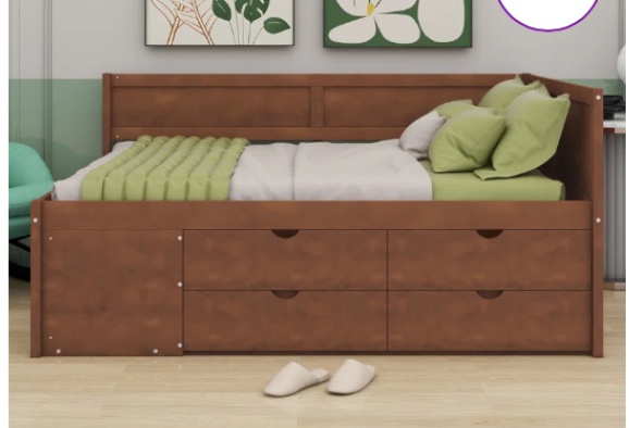 (INCOMPLETE ) (BOX 1 OF 2 ) Oryana Panel Storage Bed Size: Full/Double, Color: Walnut