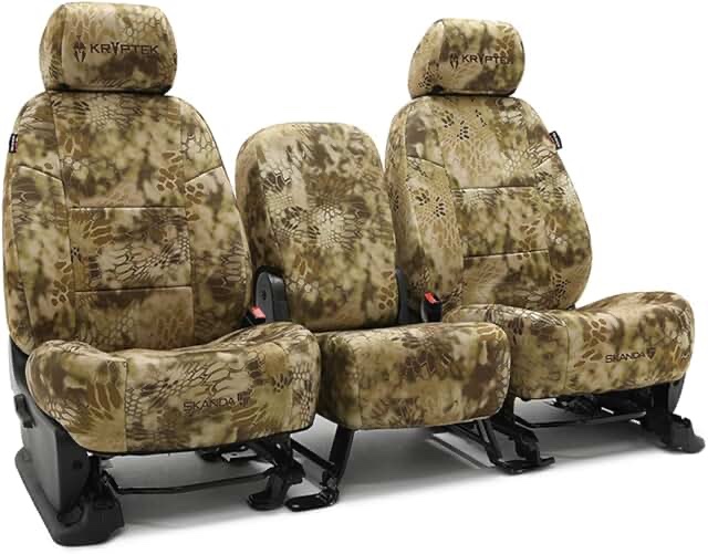 Skanda Custom Fit Seat Cover Designed for Select Chevrolet Models: 1 Row, Neosupreme Fabric, Kryptek Highlander Solid