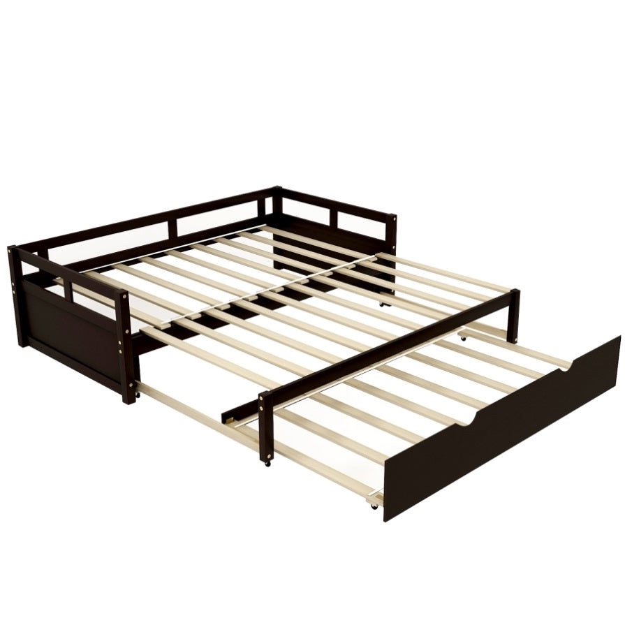 Extending Daybed With Trundle, Wooden Daybed With Trundle, Espresso WF194887AAP