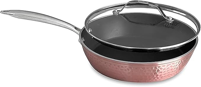 12-Inch Rose Nonstick Ceramic Frying Pan – Induction Compatible, Lightweight, Scratch Resistant, Oven Safe, Non-Toxic for Healthy Cooking