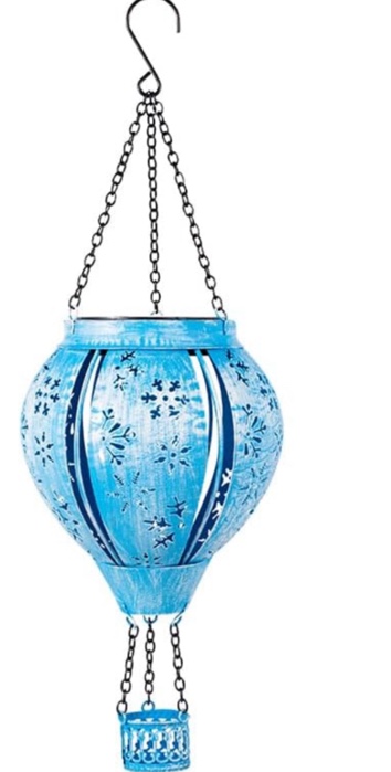 Christmas Hot Air Balloon Solar Lantern with Flame, Outdoor Solar Lanterns Waterproof for Yard Patio Porch Garden, Christmas Decorations Gifts for Kids Women Adults