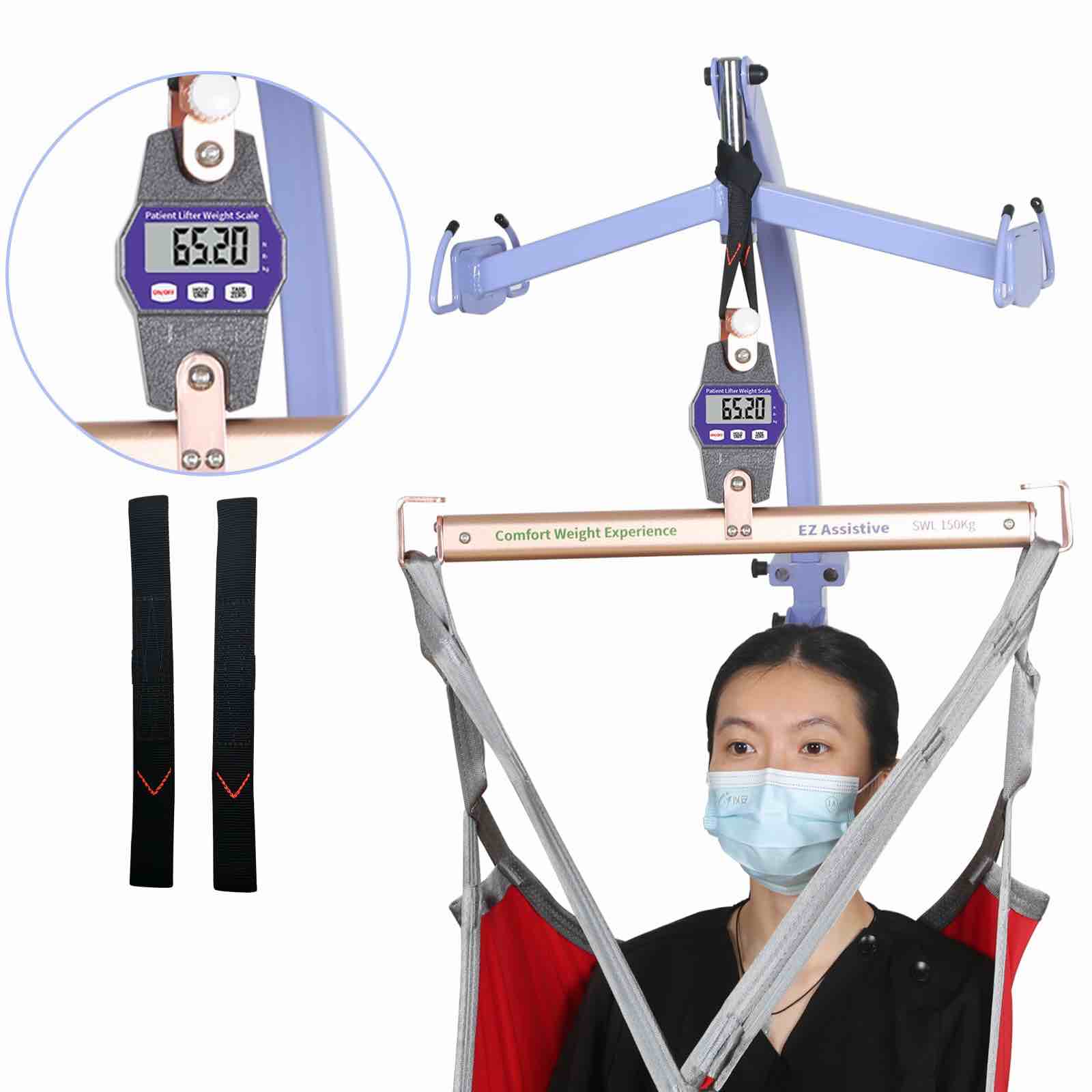 Hoyer Lift Weight Scale for Home Use, Patient Lift Scale for Bedridden Patient Lift Sling, Safe Working Load