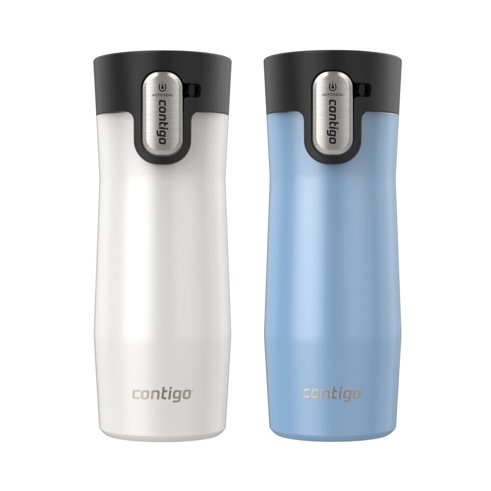 Contigo AUTOSEAL West Loop Vacuum-Insulated 16 oz. Stainless Steel Travel Mug with Lid, 2 Pack