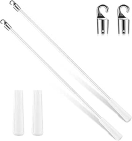 Long White Fiberglass Blind Tilt Wand with Kirsite Hook (2pcs)