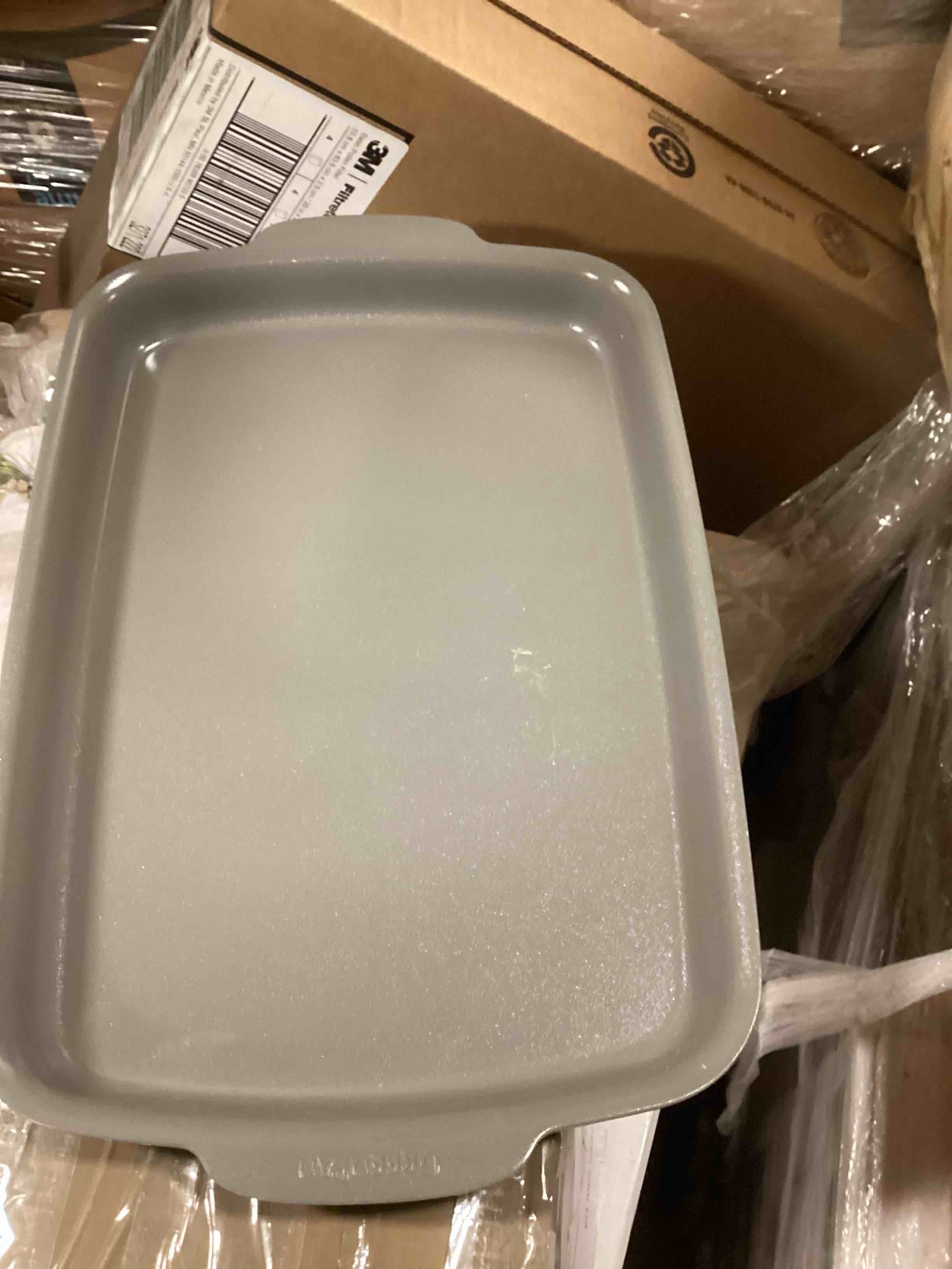 GreenPan Premiere Ovenware Healthy Ceramic Nonstick 13" x 9" Quarter Sheet Baking Pan, Cast Aluminum, Warp-Free, Oven and Broiler safe to 600F,Dishwasher Safe, PFAS-Free, Gray