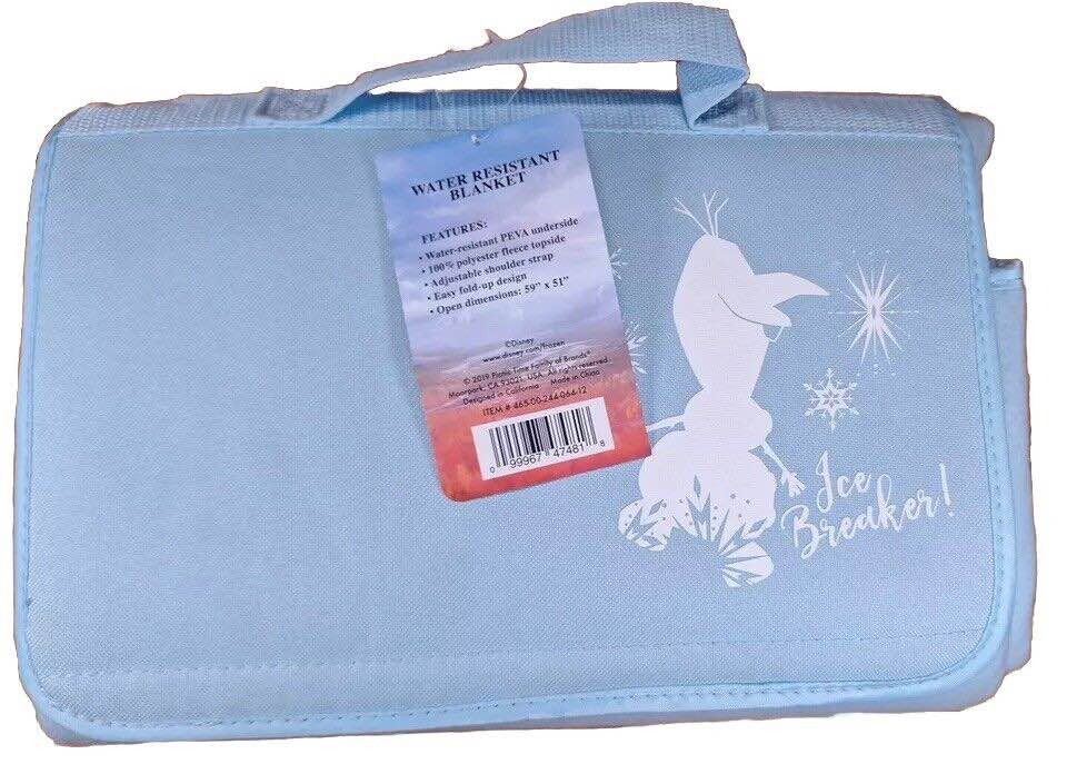 Disney Frozen Olaf Water Resistant Picnic Beach Event Activity Blue Blanket Baby