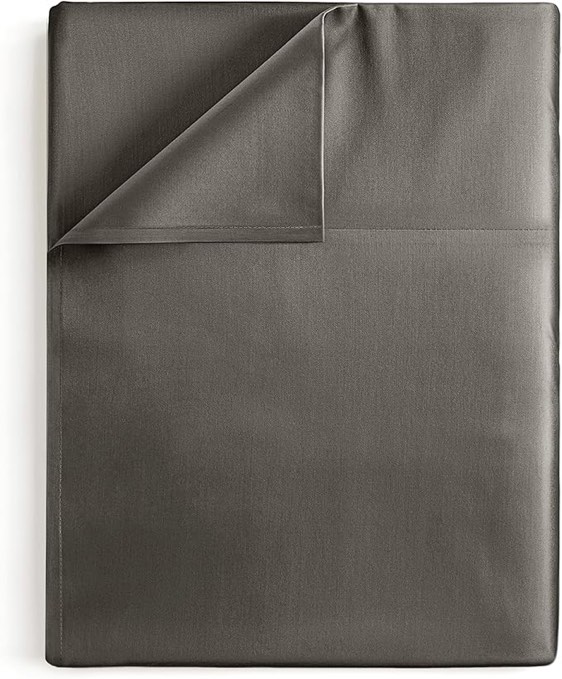 King 400 Thread Count Performance Flat Sheet Dark Gray - Threshold™: Cotton Sateen, Machine Washable, STANDARD 100 by OEKO-TEX