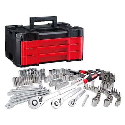 CRAFTSMAN VERSASTACK 230 -Piece Standard (SAE) and Metric Polished chrome Mechanics 