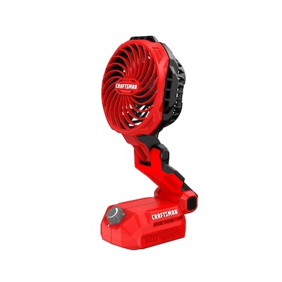 CRAFTSMAN 20 -Volt Speed Indoor/Outdoor Red Oscillating Personal Fan