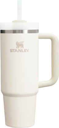 Stanley Quencher H2.0 Tumbler with Handle and Straw 30 oz | Flowstate 3-Position Lid | Cup Holder Compatible for Travel | Insulated Stainless Steel Cup | BPA-Free | Cream