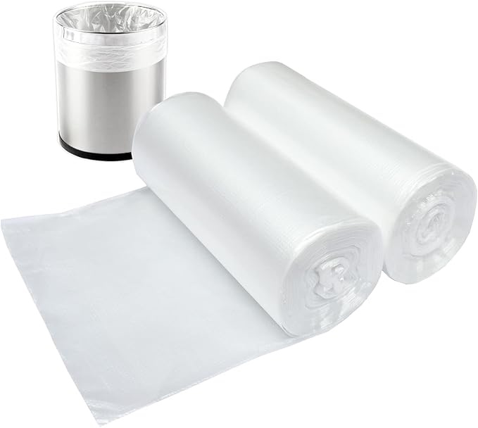 2Gallon Small Plastic Trash Bags, 7.5 Liters Clear Wastebasket Liners Garbage Bags for Home, Office, Bathroom, (pack of 24)