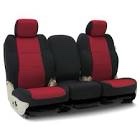 Coverking Custom Fit Seat Cover Designed for Select Mitsubishi Models: 1 Row, Neosupreme Fabric, Red with Black Sides