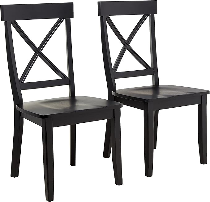 Homestyles Blair Dining Chair Pair, 18-4/5" W, 22-1/4" D, 38-3/8" H, Black