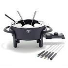 GreenLife Healthy Ceramic Non-Stick 3QT Fondue Party Set with 8 Color-Coded Forks Dishwasher Safe Parts Black