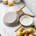 GreenPan Reserve Ceramic Nonstick 8   10  and 12  Frypan Set | Taupe with Gold-Tone Handles