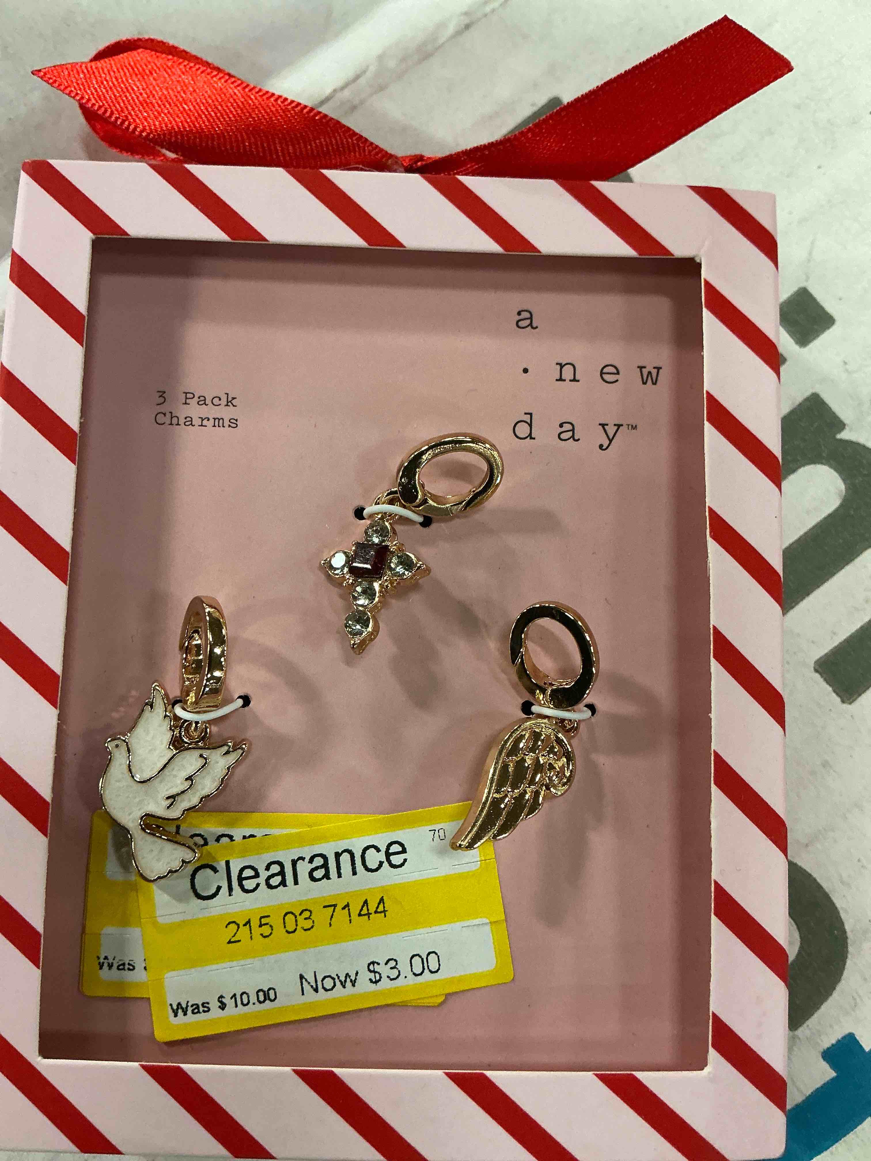 Angel Cross and Wing Charm Necklace Set 3pc - A New Day™ Gold