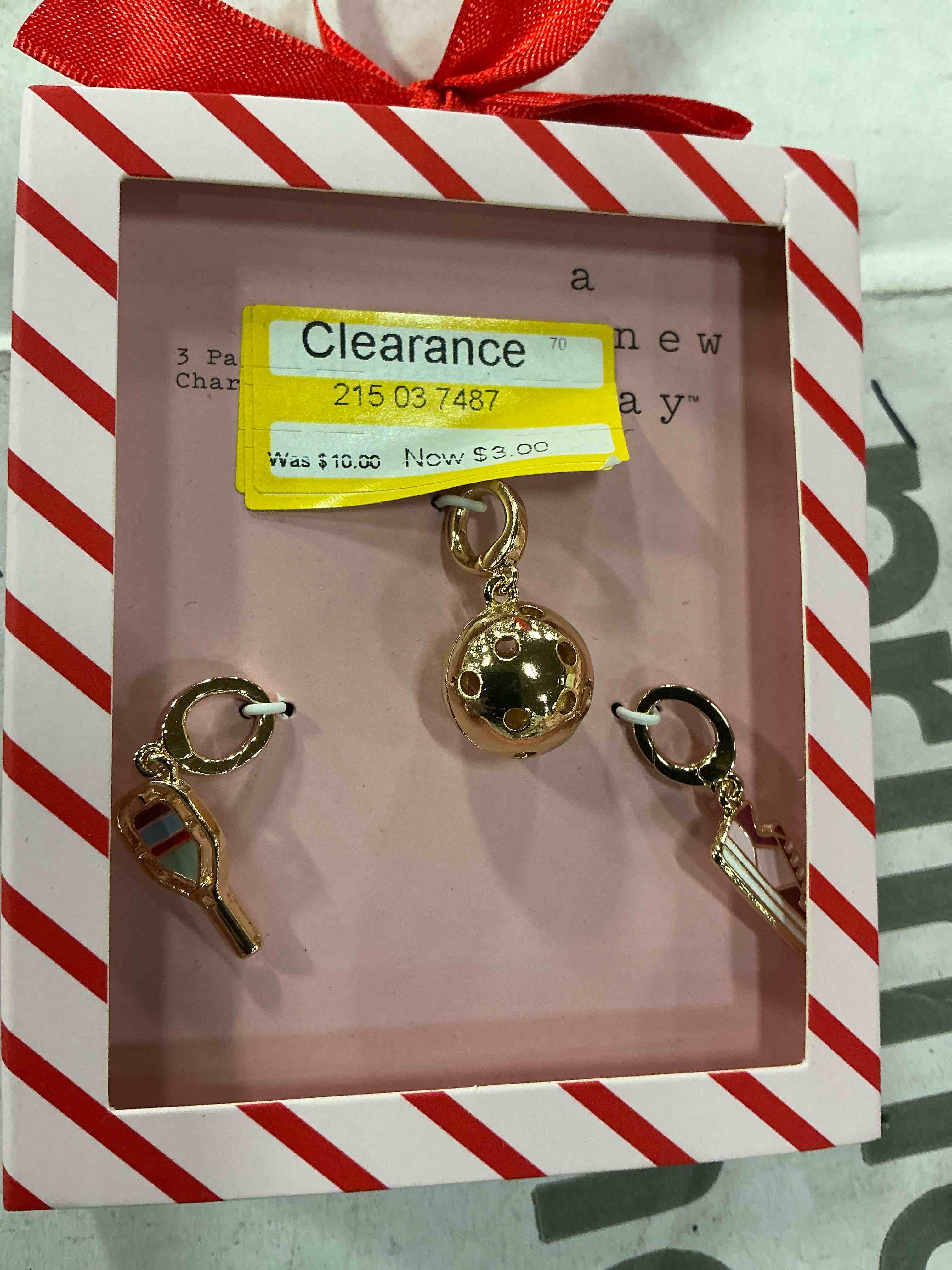 Paddle Ball and Sneaker Charm Necklace Set 3pc - A New Day™ Gold