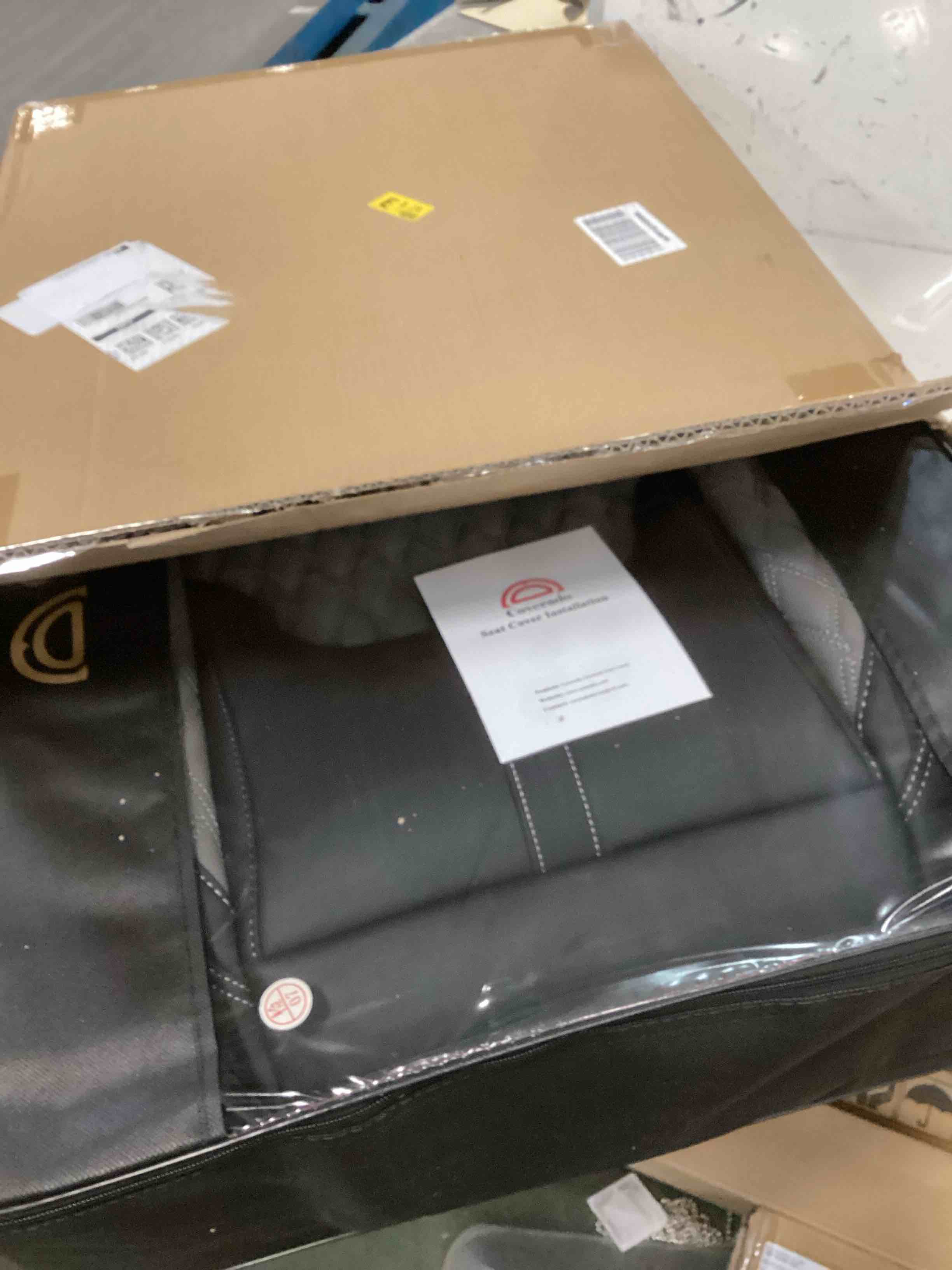 Coverado Leather Seat Covers for Car, Waterproof Front Car Seat Covers with Lumbar Support Universal Fit for Most Sedans SUV Pick-up Truck(Black&Gray) Black&Gray Front