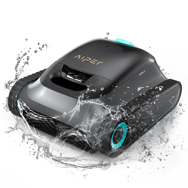 2024 New) AIPER Scuba S1 Cordless Robotic Pool Cleaner, Pool Vacuum for Inground Pools, Wall and Waterlin