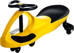 Lil' Rider Wiggle Car Ride On Toy  No Batteries, Gears or Pedals  Twist, Swivel, Go  Outdoor Ride Ons for Kids 3 Years and Up by Lil Rider (Yellow), M370022, Large