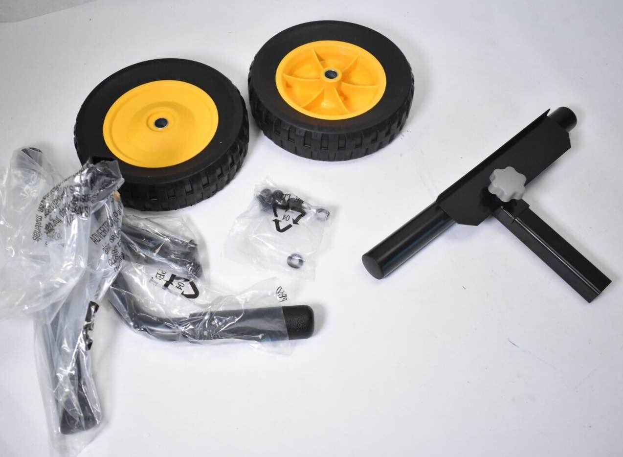 Solid Wheel Replacement Wheels w Brackets 8" Dia Wheels White/Black Hardware