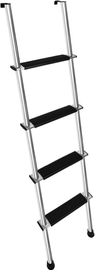 67" RV Bunk Ladder, 4 Step Integrated Aluminum Camper Bunk Bed Ladder with Anti-Slip Rubber Foot Pads, Sliver