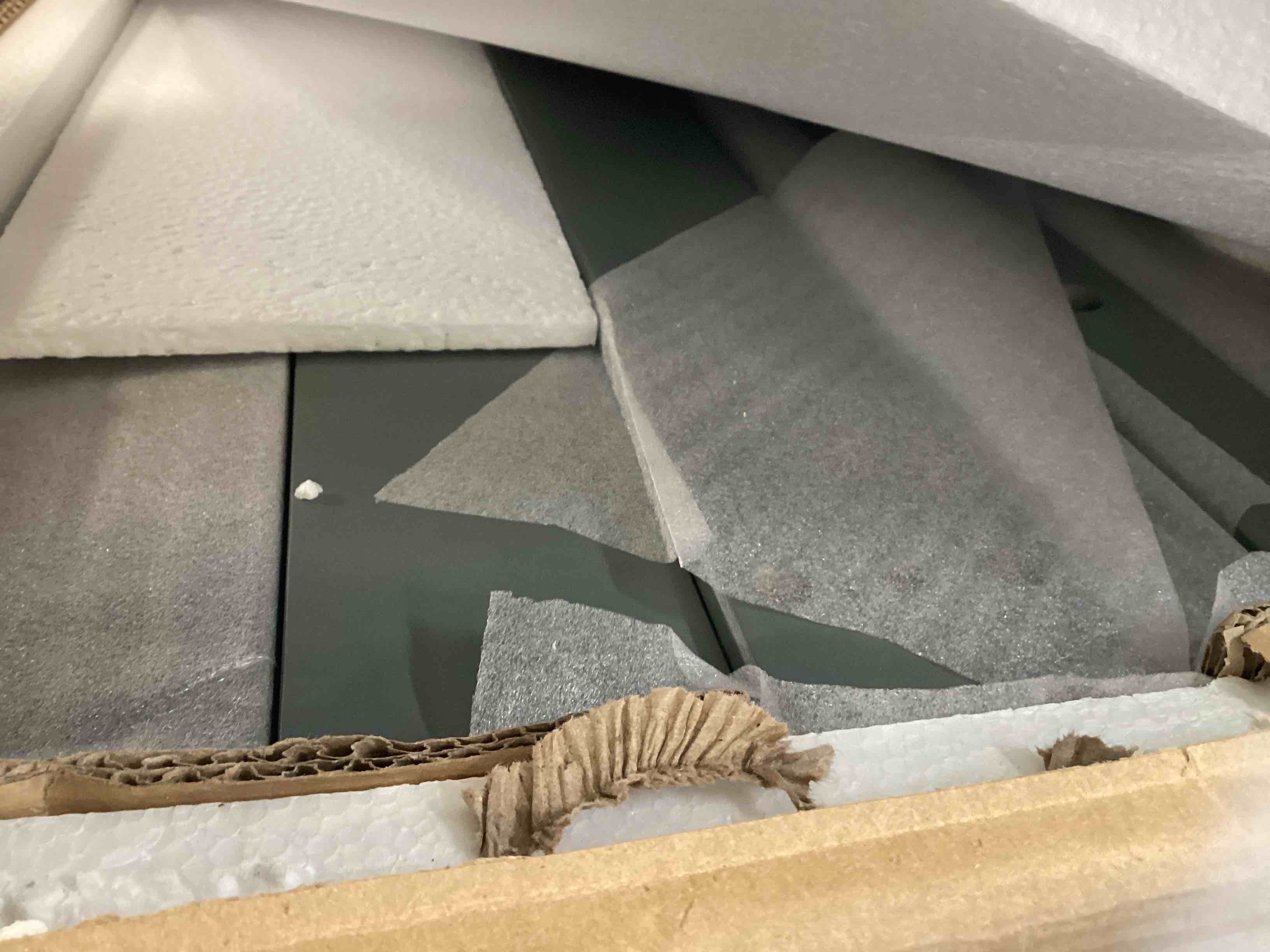 ( incomplete)( box 2of 2)Gray Full Size Loft Bed with Desk, Wood Loft Bed Frame with Storage Shelves Bookcase, Loft Bed for Dorm, Kids Teens