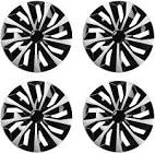 XhuangTech 4Pcs/Set Universal Fit Hubcap Wheel Covers 16 Inch Iron Hubs ABS Material Easy Snap-On Installation Durable Protection Rim Covers for Cars Trunk SUV (16 Inch, Sliver)