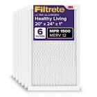 Filtrete Healthy Living Ultra Allergen Reduction Filter, MPR 1500, 20-Inch x 24-Inch x 1-Inch, 6-pack
