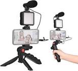 (similar) Andoer Smartphone Vlog Kit Mini LED Video Light + Cardioid Microphone + Extendable Phone Clip + Tripod with Adjustable Brightness for Live Stream Vlog Video Shooting Video Conference Selfie