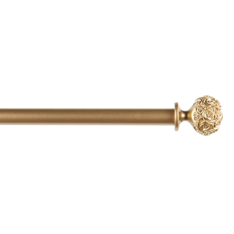 ( incomplete)Etheredge Exclusive Home Peony 1" Curtain Rod and Coordinating Finial Set, Adjustable