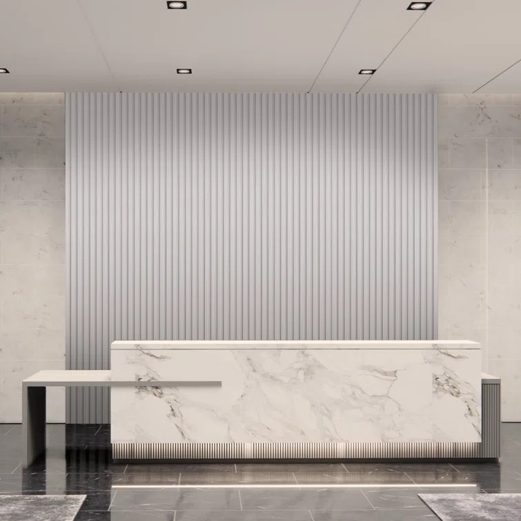 8 Piece 96" x 6.26" WPC Slat Wall Panels, 3D Wood Look Acoustic Diffuser Wall Paneling for Modern Decor,33.38sqft.