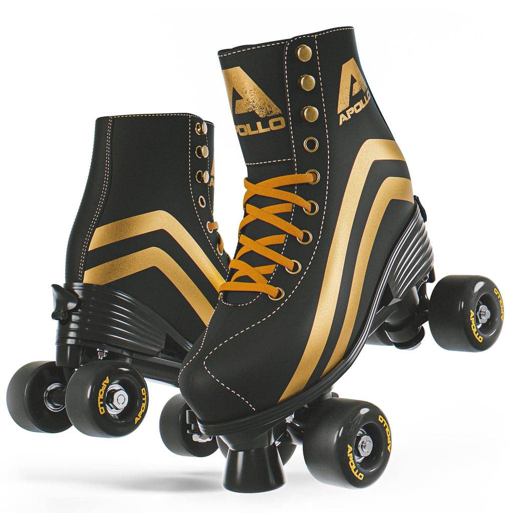 Apollo Disco Roller Classic Roller Skates for Children and Adults Adjustable Quad Skates  Sizes Adjustable from 31 to 42 Women's Roller Skates in Chic Designs Size L (7-10) 