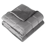 Bare Home 30 lbs Weighted Blanket for Adults - 80" x 87" - Minky Fleece, Light Gray