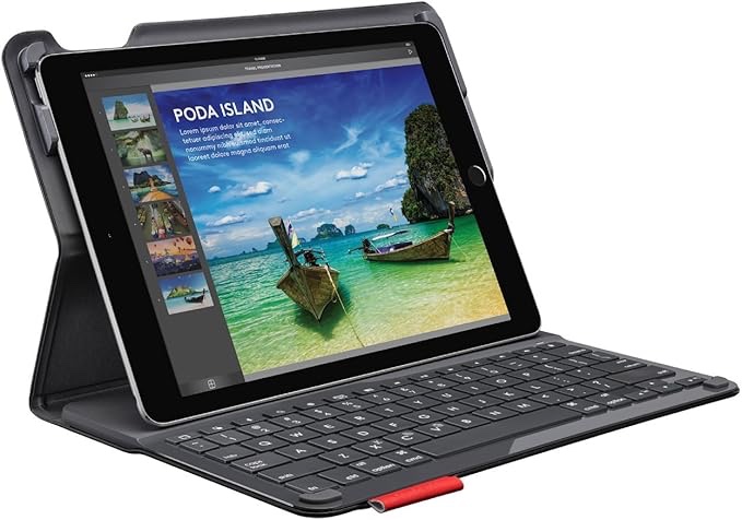 Logitech Type+ Protective iPad Air Case with Integrated Keyboard – Two Viewing Positions – Designed for Typing and Tapping – Powered with Wireless Bluetooth® – 30-Foot Wireless Range – Black